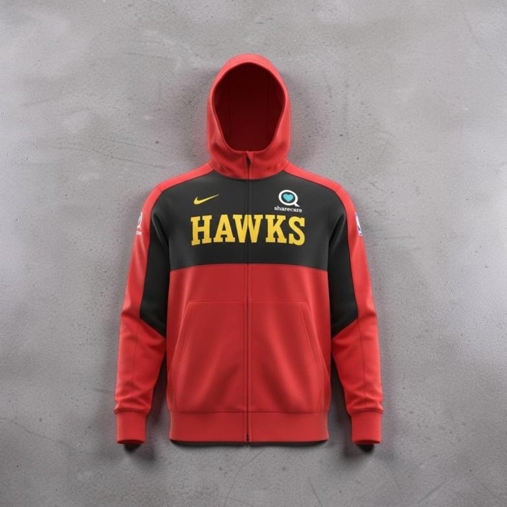 Nike Atlanta Hawks Therma Flex Showtime Full-Zip Hoodie Sharecare Patch Size L